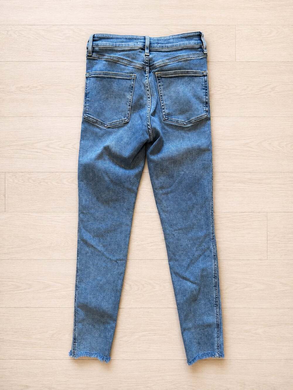 Free People We The Free Women's Raw Hem Distressed Skinny Jeans Blue 27 - Picture 2 of 3